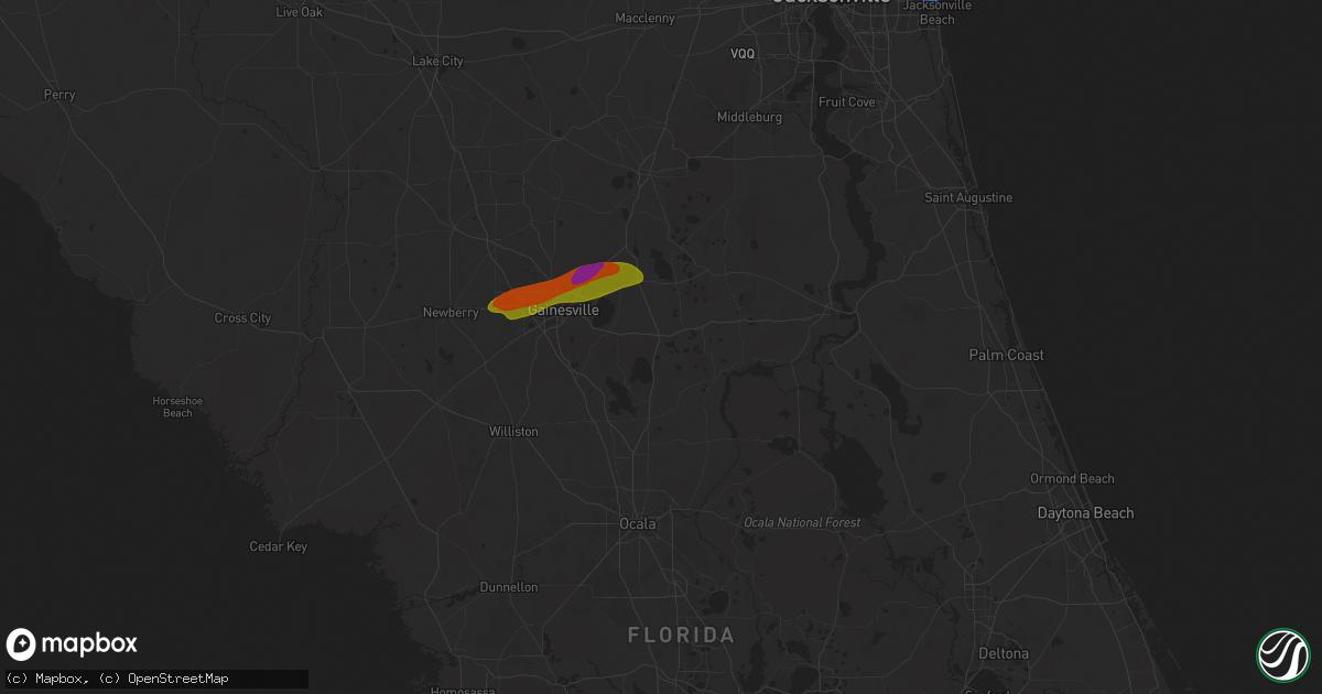 Hail map in Hawthorne, FL on April 11, 2025