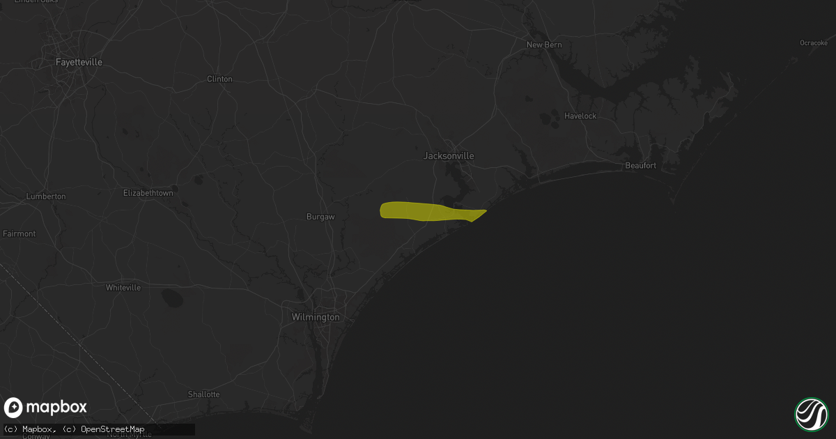 Hail map in Holly Ridge, NC on April 11, 2025