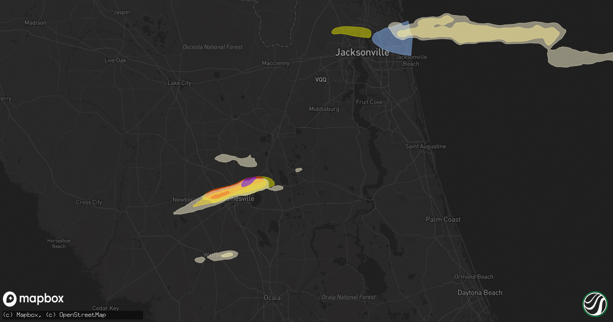 Hail map in Keystone Heights, FL on April 11, 2025