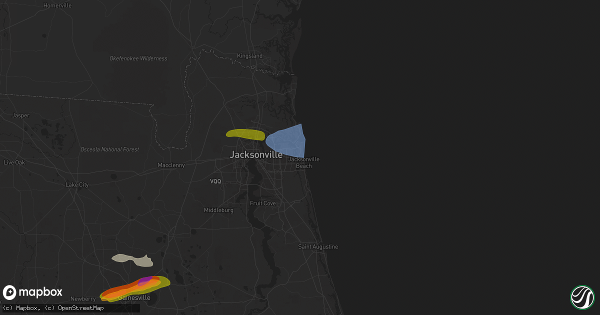 Hail map in Neptune Beach, FL on April 11, 2025