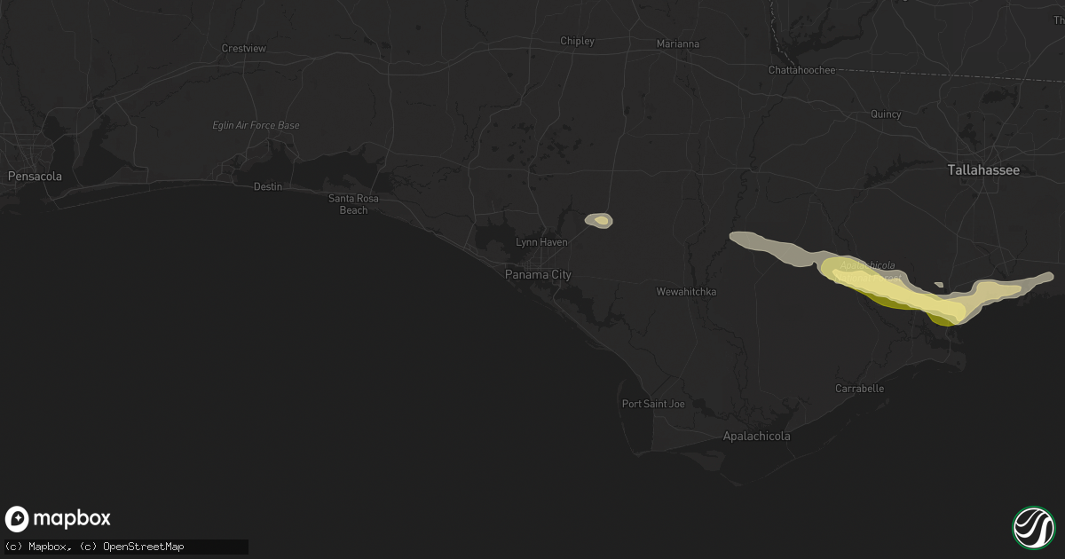 Hail map in Panama City, FL on April 11, 2025