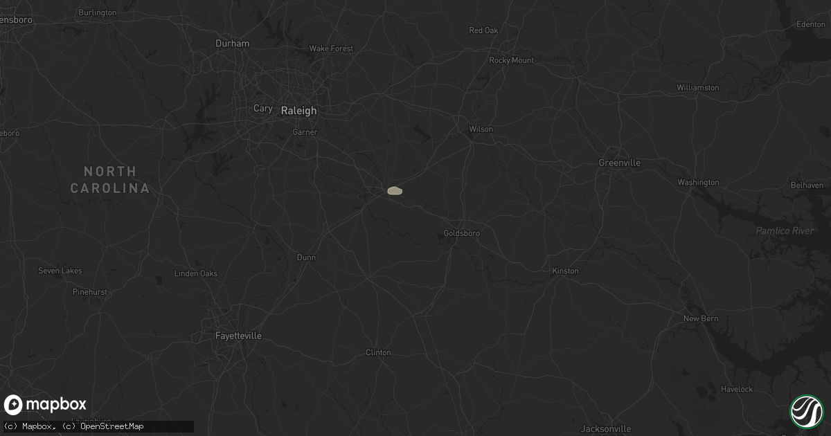Hail map in Princeton, NC on April 11, 2025