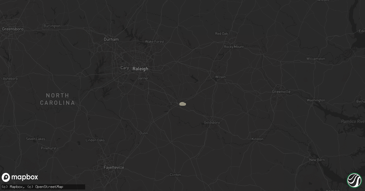 Hail map in Selma, NC on April 11, 2025