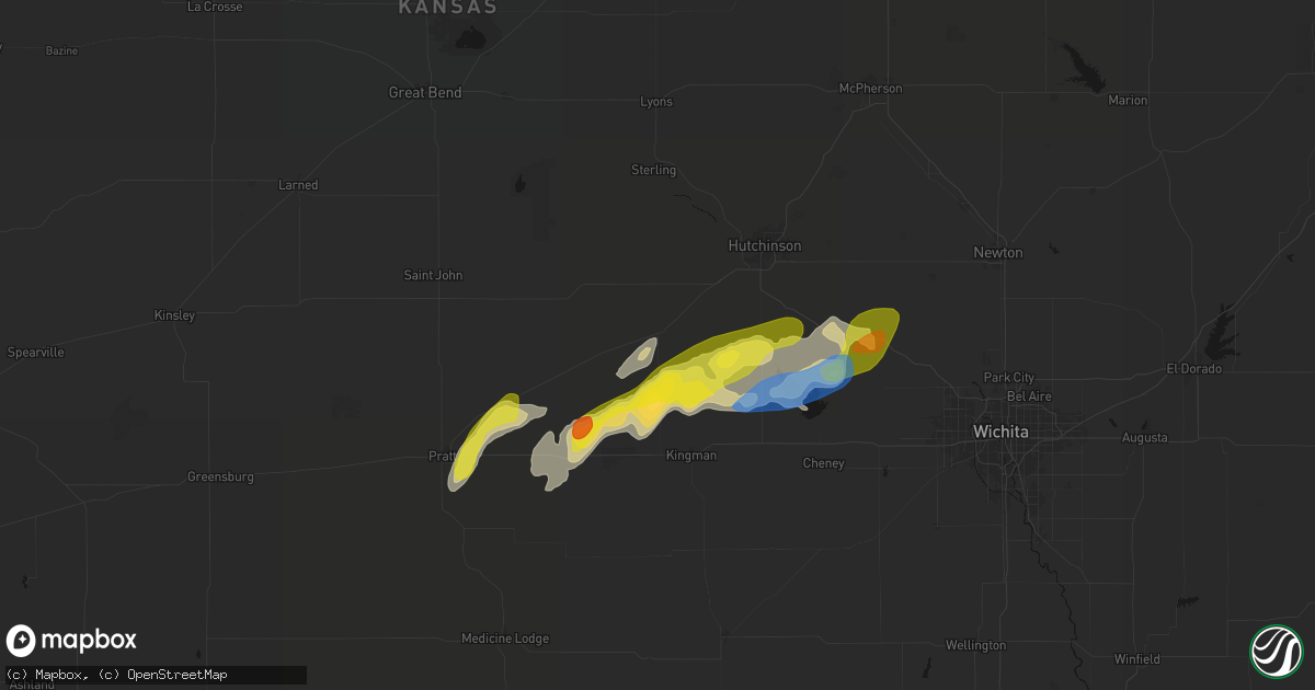 Hail map in Arlington, KS on April 11, 2026