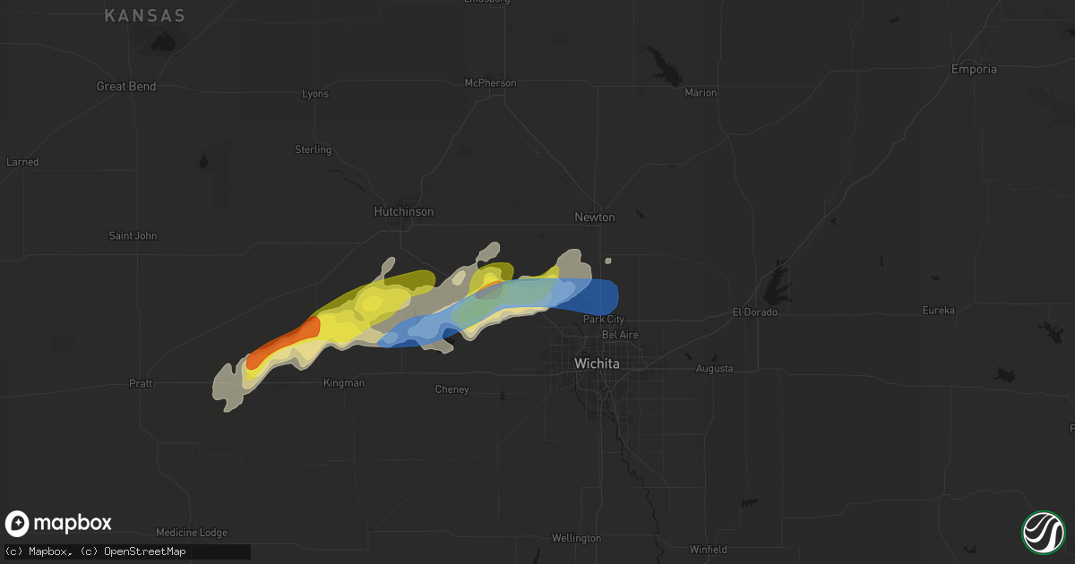 Hail map in Bentley, KS on April 11, 2026