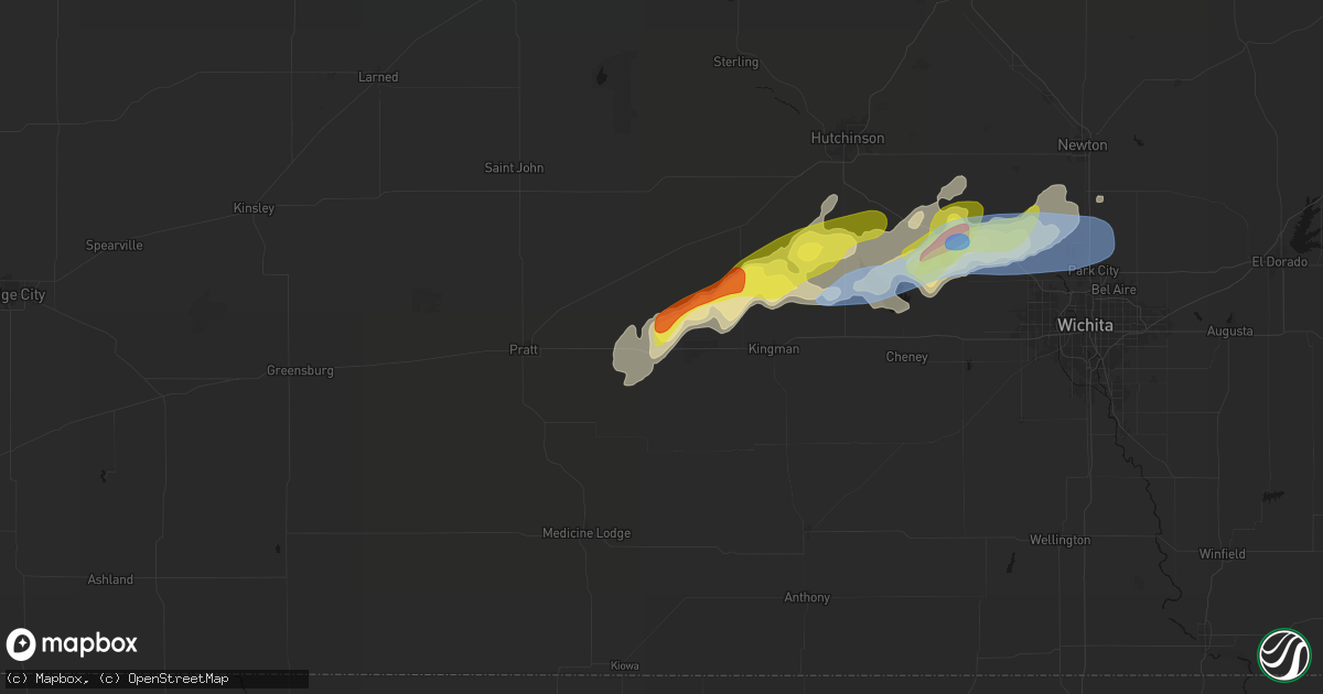 Hail map in Cunningham, KS on April 11, 2026
