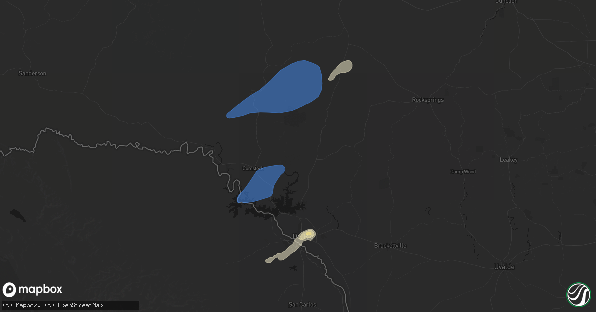 Hail map in Del Rio, TX on April 11, 2026