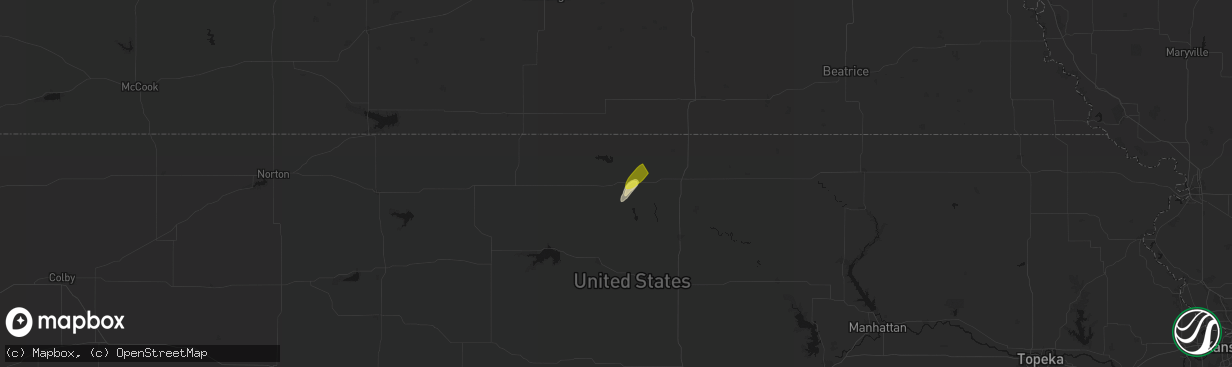 Hail map in Formoso, KS on April 11, 2026
