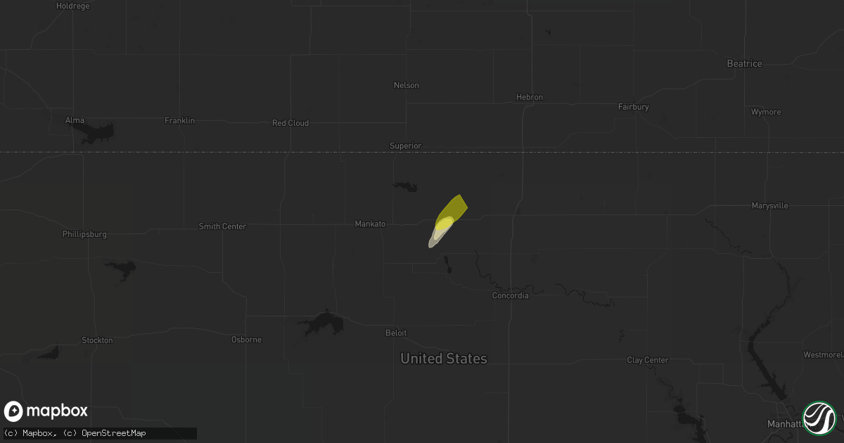 Hail map in Formoso, KS on April 11, 2026