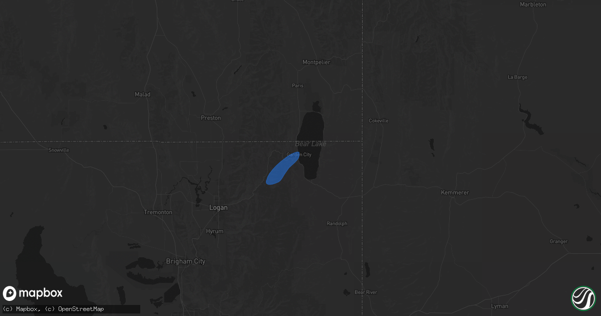 Hail map in Garden City, UT on April 11, 2026