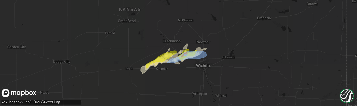 Hail map in Haven, KS on April 11, 2026