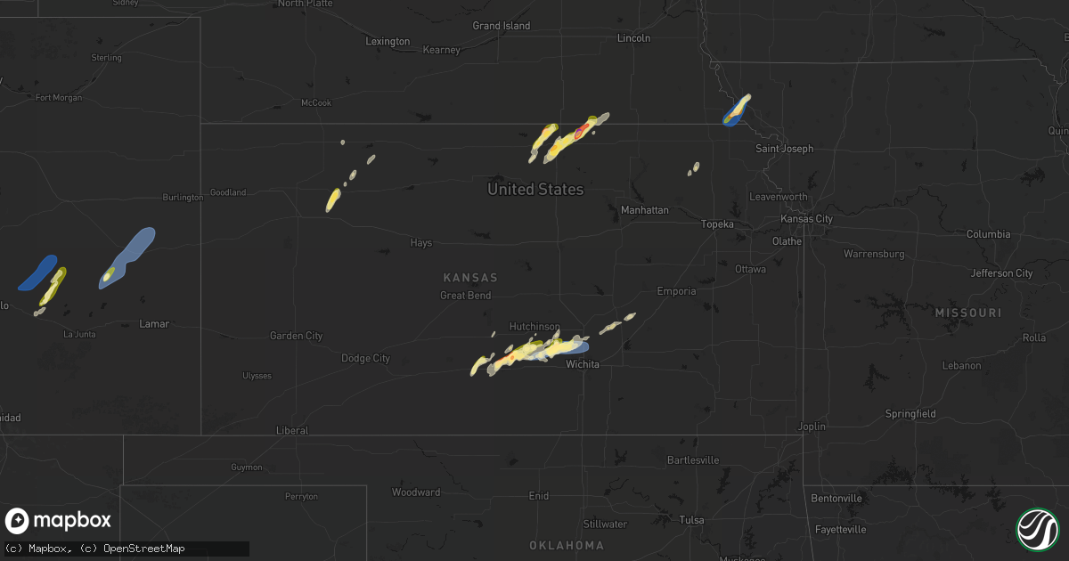 Hail map in Kansas on April 11, 2026