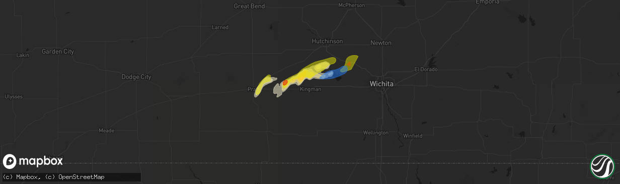 Hail map in Kingman, KS on April 11, 2026