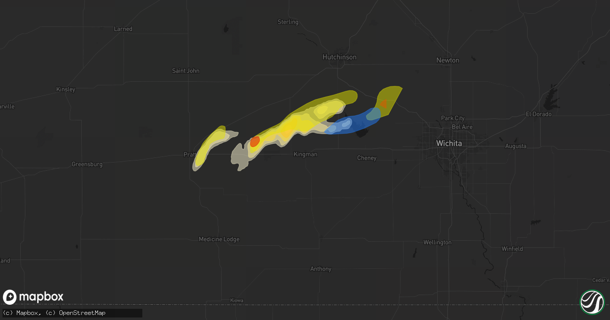 Hail map in Kingman, KS on April 11, 2026