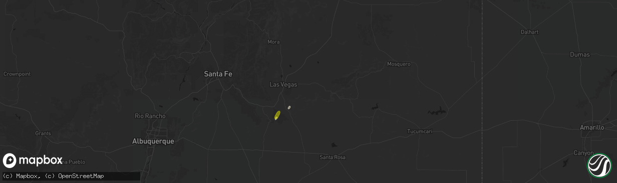 Hail map in Las Vegas, NM on April 11, 2026