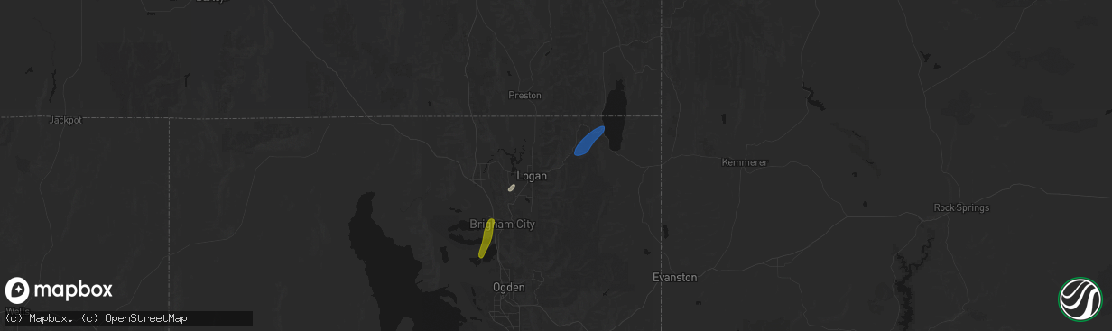 Hail map in Logan, UT on April 11, 2026