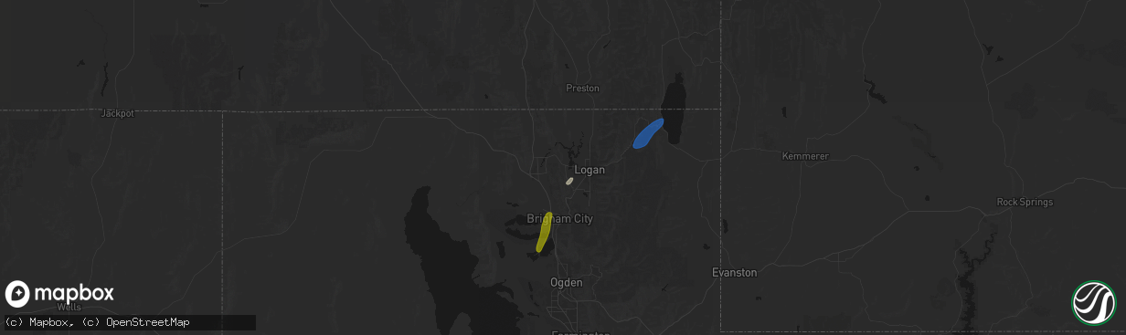 Hail map in Mendon, UT on April 11, 2026