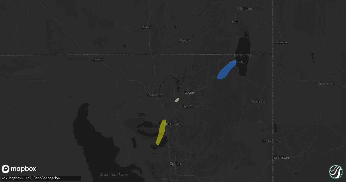Hail map in Mendon, UT on April 11, 2026
