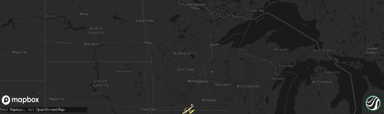 Hail map in Minnesota on April 11, 2026