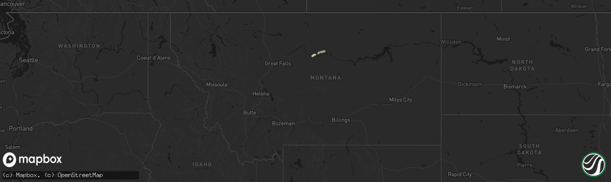 Hail map in Montana on April 11, 2026