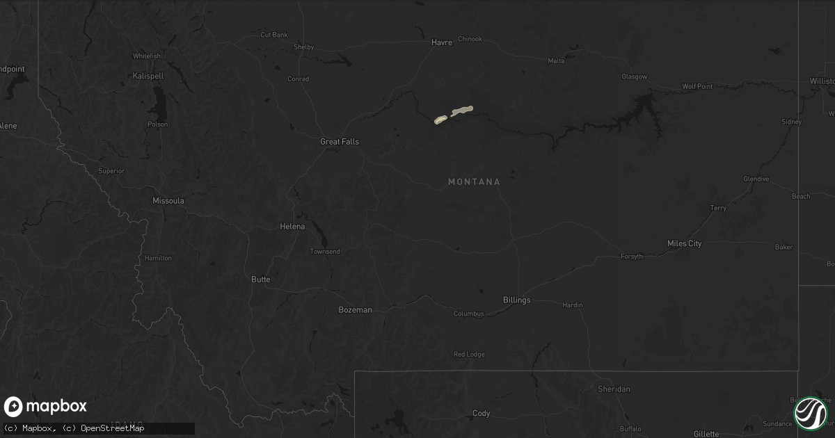Hail map in Montana on April 11, 2026