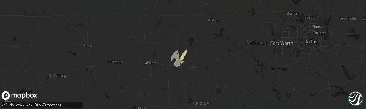 Hail map in Moran, TX on April 11, 2026