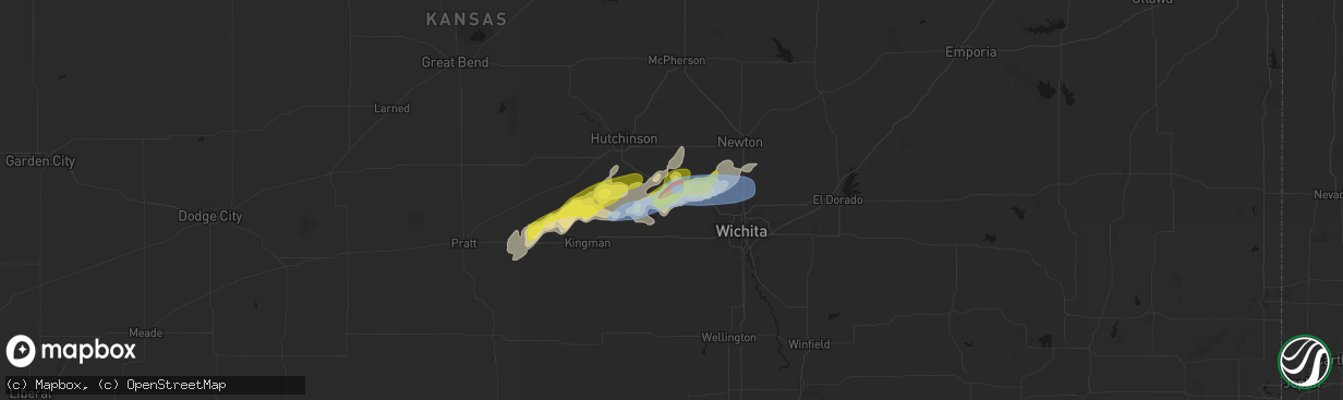 Hail map in Mount Hope, KS on April 11, 2026
