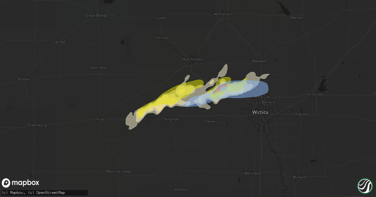 Hail map in Pretty Prairie, KS on April 11, 2026