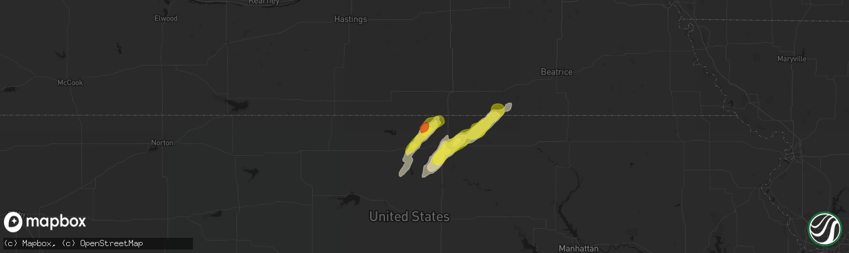 Hail map in Republic, KS on April 11, 2026