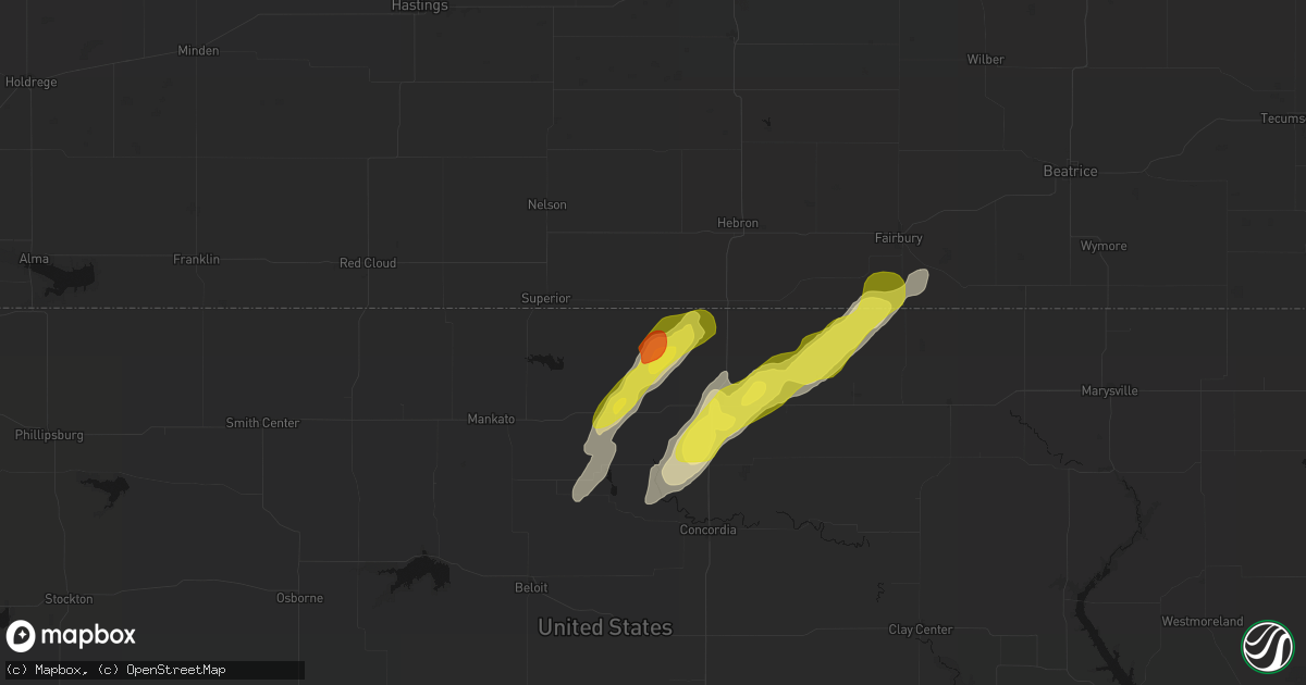 Hail map in Republic, KS on April 11, 2026