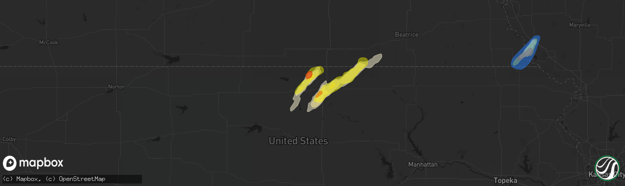 Hail map in Scandia, KS on April 11, 2026