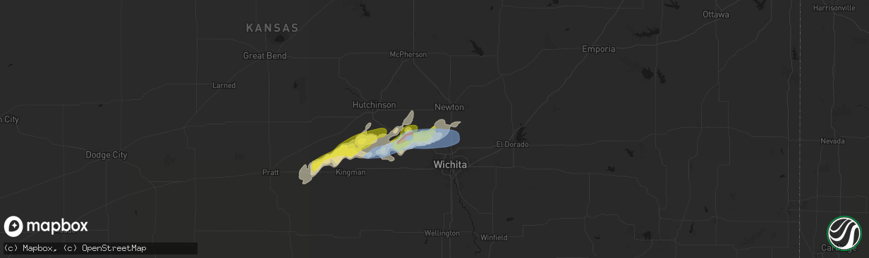 Hail map in Sedgwick, KS on April 11, 2026
