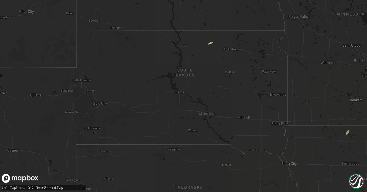 Hail map in South Dakota on April 11, 2026