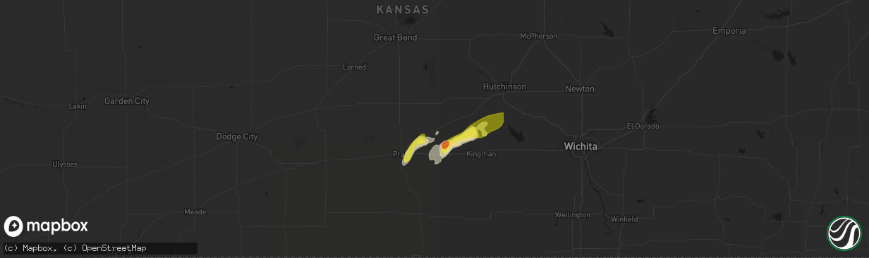 Hail map in Turon, KS on April 11, 2026