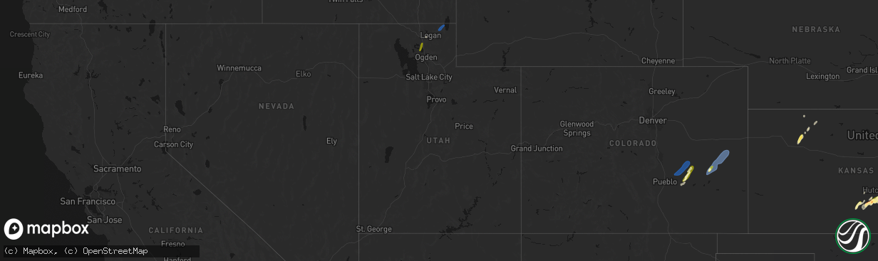 Hail map in Utah on April 11, 2026