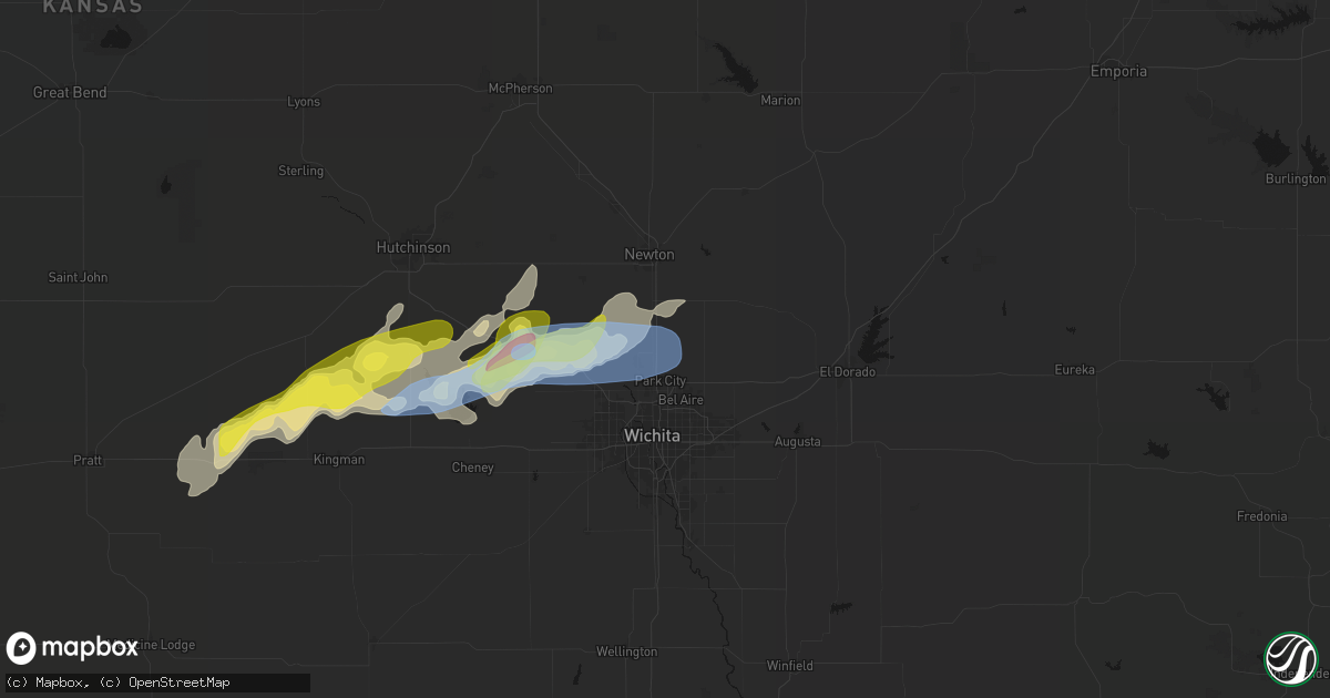 Hail map in Valley Center, KS on April 11, 2026