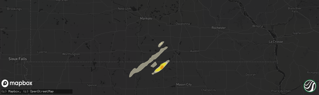 Hail map in Wells, MN on April 11, 2026