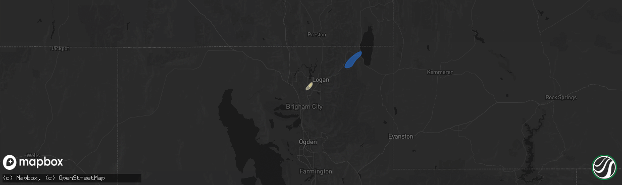 Hail map in Wellsville, UT on April 11, 2026