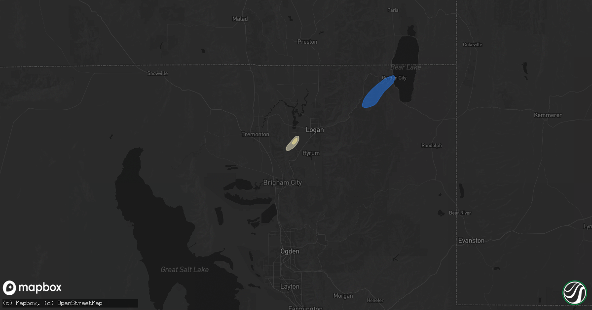 Hail map in Wellsville, UT on April 11, 2026