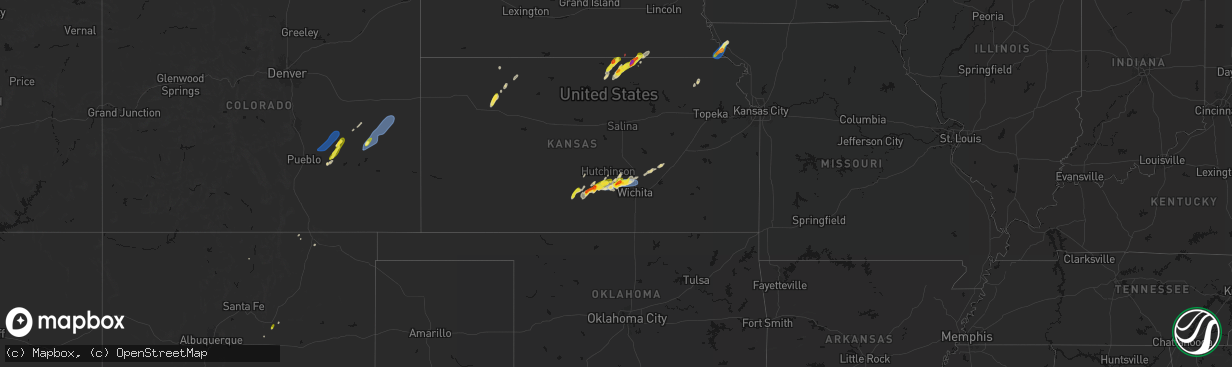 Hail map on April 11, 2026