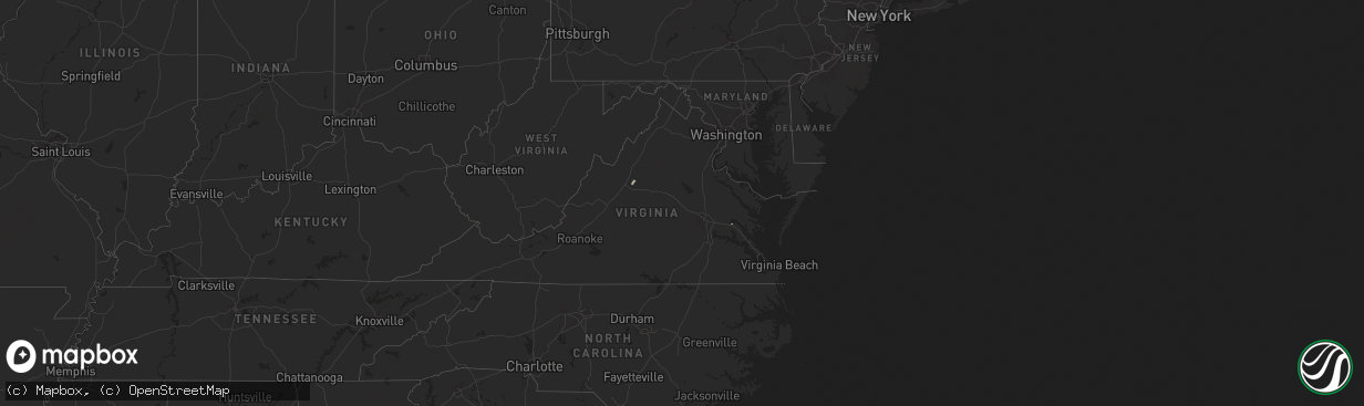 Hail map in Virginia on April 12, 2011