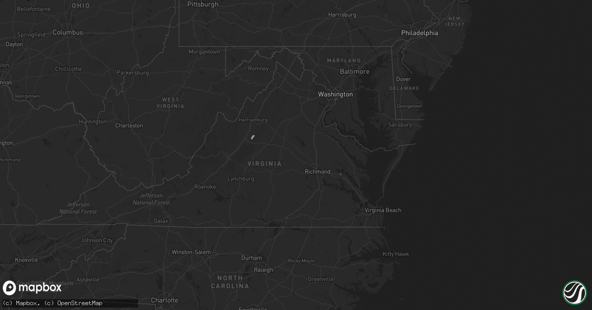 Hail map in Virginia on April 12, 2011