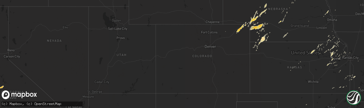 Hail map in Colorado on April 12, 2012