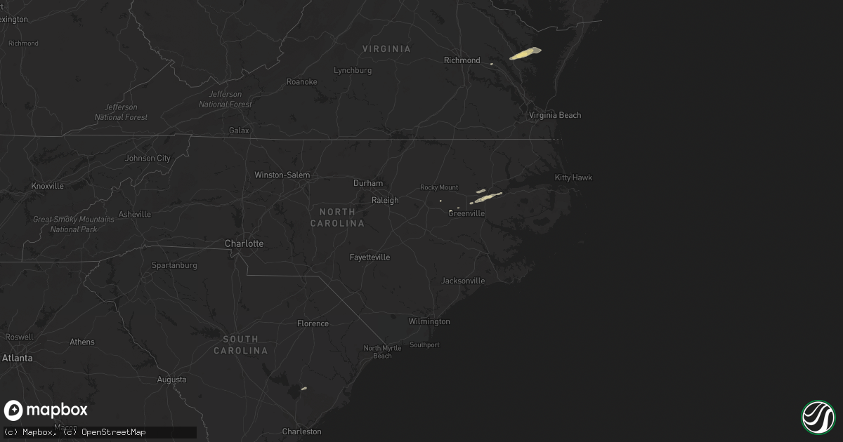 Hail map in North Carolina on April 12, 2013