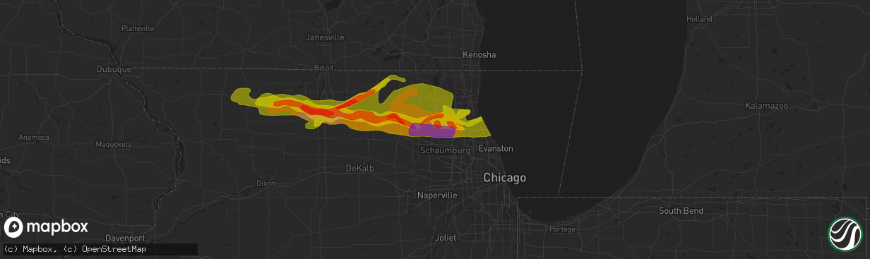 Hail map in Barrington, IL on April 12, 2014