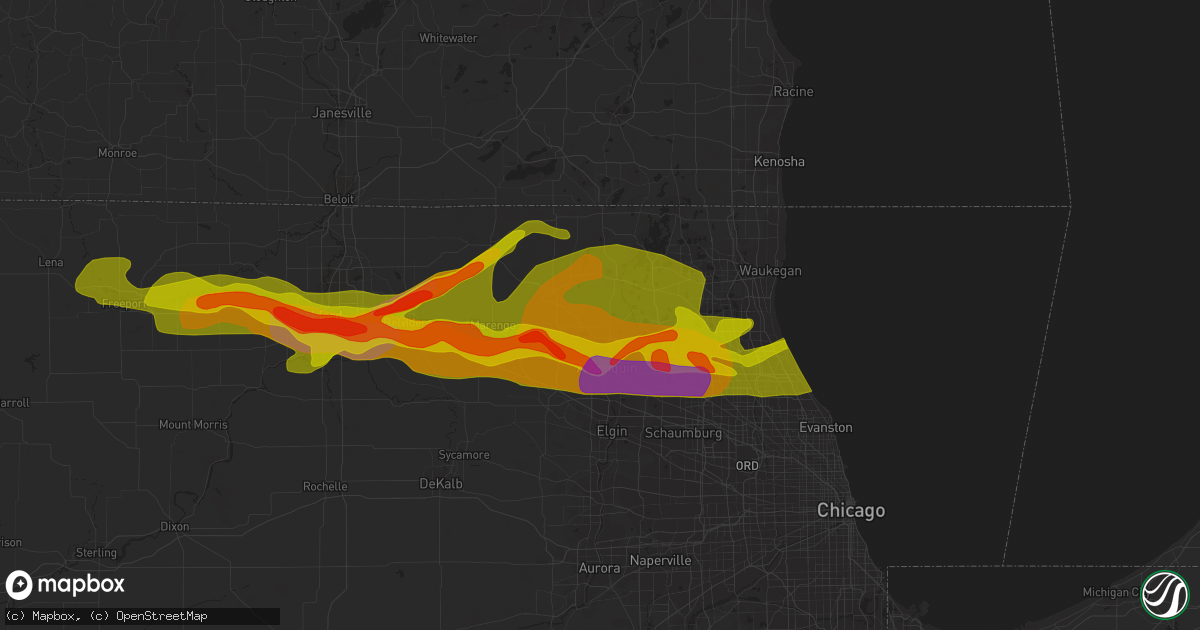 Hail map in Crystal Lake, IL on April 12, 2014