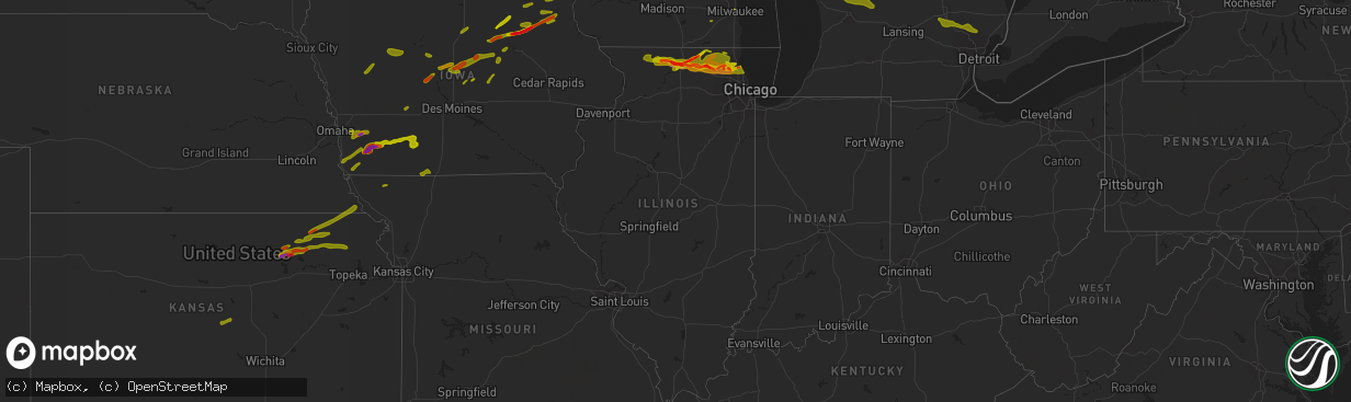 Hail map in Illinois on April 12, 2014