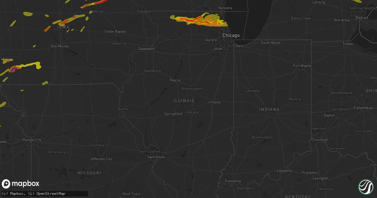 Hail map in Illinois on April 12, 2014