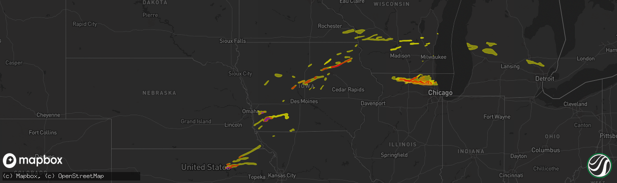 Hail map in Iowa on April 12, 2014