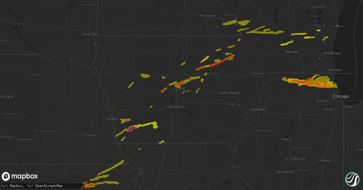 Hail map in Iowa on April 12, 2014